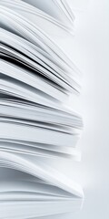 Abstract Stack of Open Books with Gentle Light Gradients Creating Dreamlike Shapes