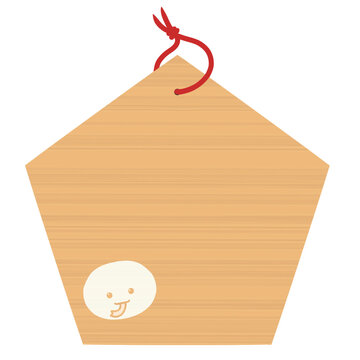 ヘビの絵馬　シンプル　イラスト