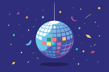 Naklejka premium blue disco ball with space for text
