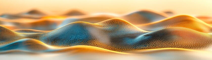 Abstract Gold and Blue Wave Pattern Background