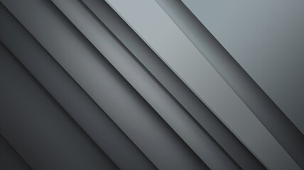 Obraz premium Abstract diagonal layers in different shades of gray creating modern geometric background with 3D shadow effect. Generative AI.