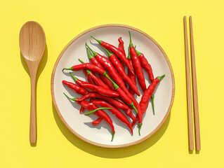 red hot chili peppers on plate