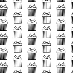 B and W Strips Present Box Seamless