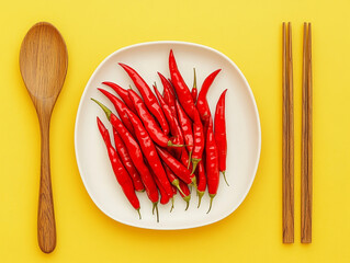 red hot chili peppers on plate