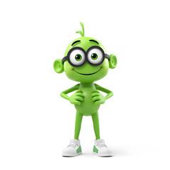 Obraz premium Green creative human monster mascot illustration. Generative AI