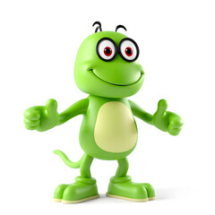 Obraz premium Green creative human monster mascot illustration. Generative AI