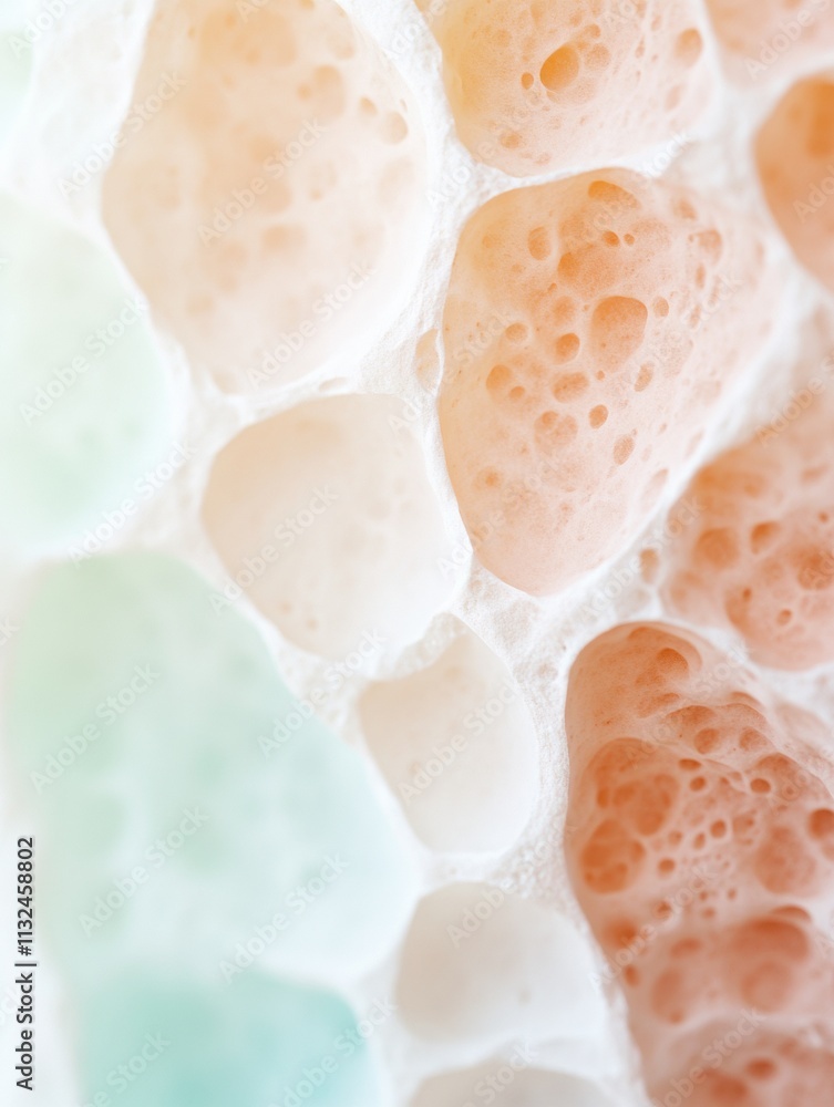 Aufkleber abstract macro view of organic textures with soft pastel gradients
