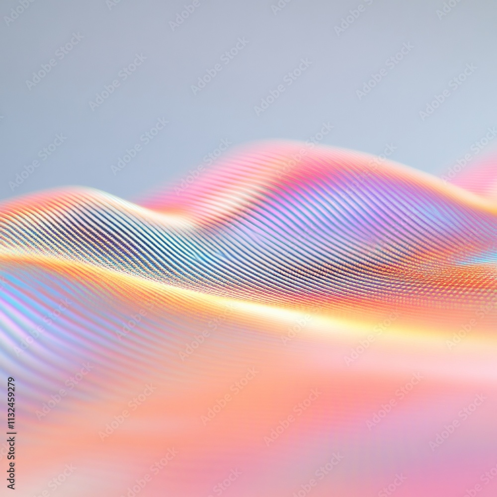 Fototapete abstract pastel gradients with glowing lines in science-inspired macro textures