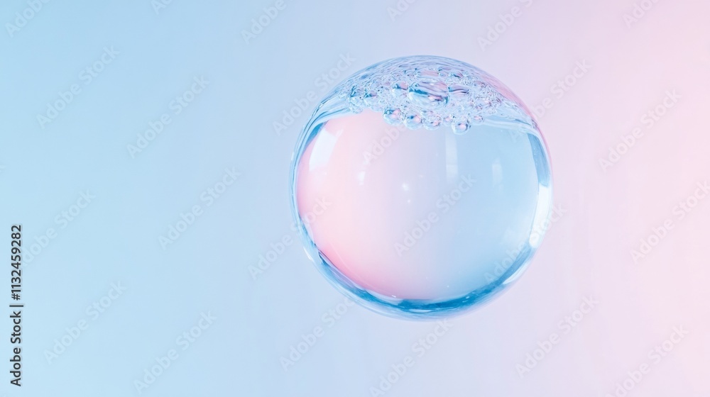 Poster ethereal orb in pastel gradient abstract science and technology imagery