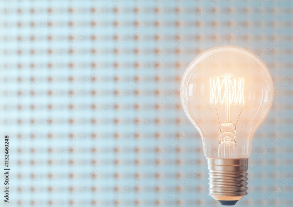 Poster Glowing Lightbulb on Geometric Background Symbolism of Digital Security and Encryption Concepts