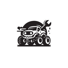 Monster car cartoon vector logo illustration eps 10 © sae