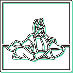 カラーシャドウ正方形シンプル百人一首　謙徳公