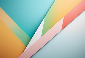 Abstract composition featuring overlapping colored rectangles in various shades and sizes.