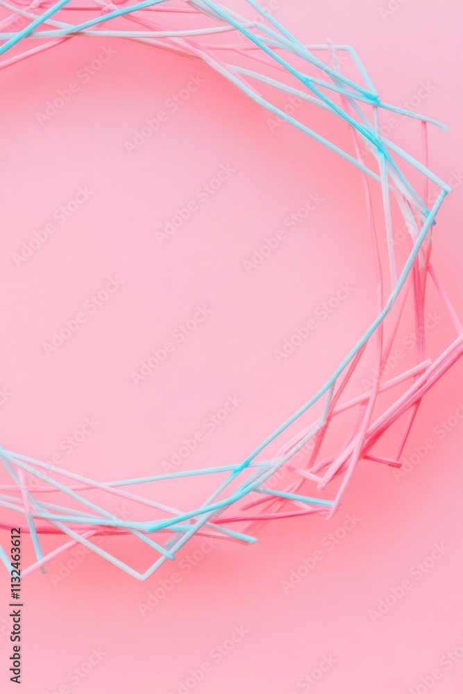 Aufkleber abstract pastel circular graph on pink background minimalist data visualization