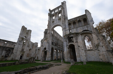 Fototapeta premium Abbey ruins of Jumièges, dating from the early first millennium and located in France.
