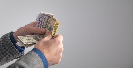 Man counting money. Business. Finance
