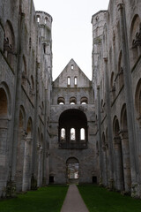 Abbey ruins of Jumi&egrave;ges, dating from the early first millennium and located in France.