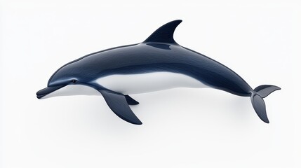 Obraz premium Plastic dolphin figurine on a white background.