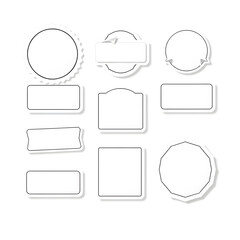 Blank sticker set collection illustration on white background. Generative AI
