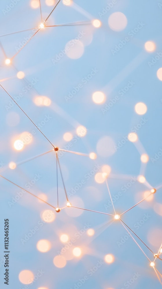 Poster holiday blockchain innovation glowing network of connections with festive atmosphere