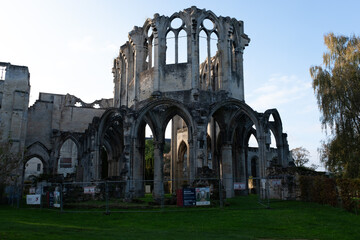 Fototapeta premium Abbey ruins of Ourscamp, dating from the early first millennium and located in France.