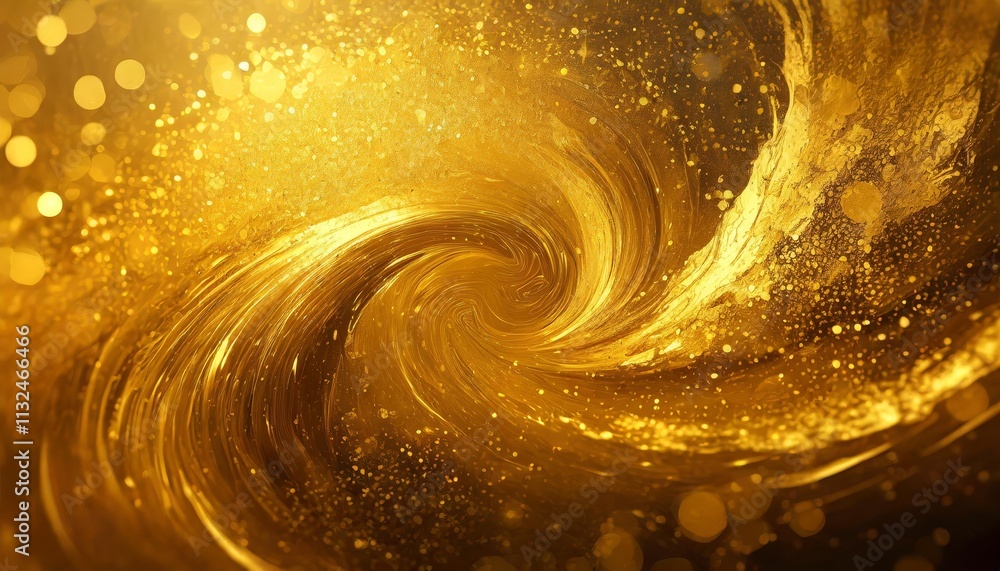 Aufkleber swirling golden background a captivating abstract design featuring fluid patterns of gold hues, perf