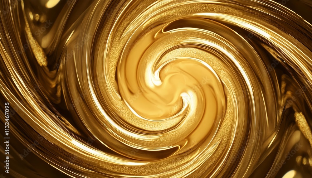Poster swirling golden background a captivating abstract design featuring dynamic golden tones and fluid pa