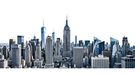 New York city skyline isolated on white background.AI GENERATED