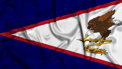 American Samoa silk flag waving in the wind background
