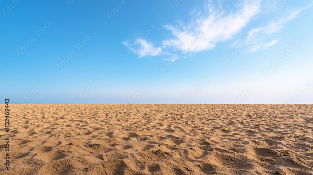 Poster soft golden sand meets a calm turquoise sea under a clear sky, creating a tranquil atmosphere perfec