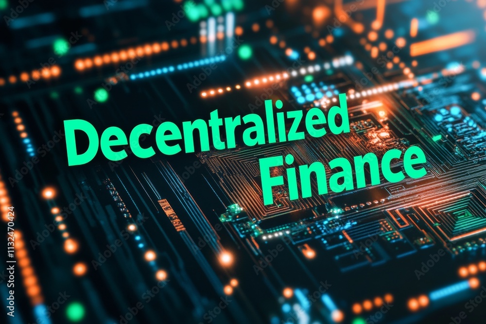 Poster dynamic modern cryptocurrency and blockchain network visualization featuring bold green text