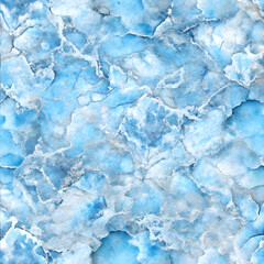 Obraz premium Seamless Icy Blue Marble with Silver Details. Seamless Icy Blue Marble with Silver Details