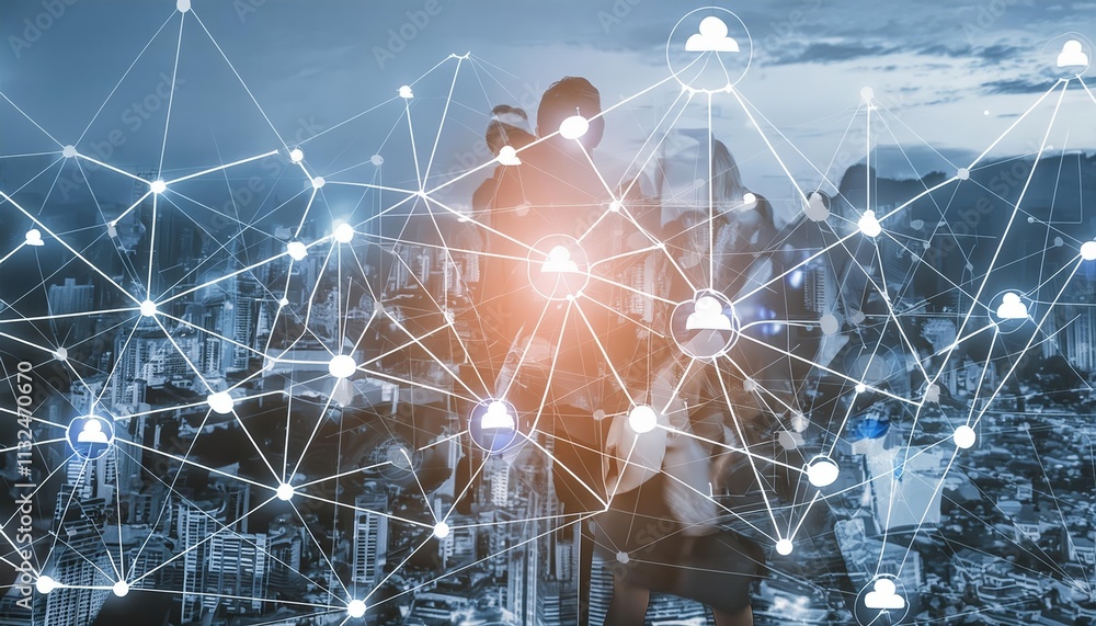 Aufkleber exploring the future of connectivity an abstract background representing technology, network infrast