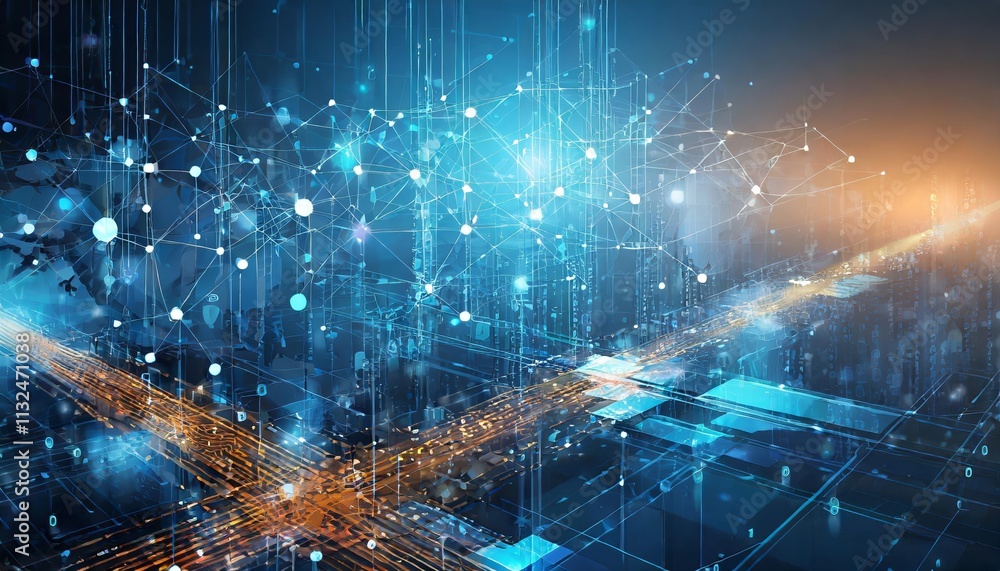Aufkleber exploring the future of connectivity an abstract background featuring technology, network, and inter