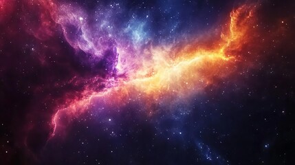 Obraz premium Vibrant colorful space galaxy nebula with starry night cosmos and radiant supernova – stunning universe and astronomy-themed background wallpaper for science and space enthusiasts