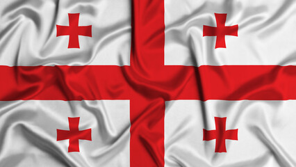 Georgia silk flag waving in the wind background