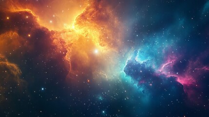 Obraz premium Vibrant colorful space galaxy nebula with starry night cosmos and radiant supernova – stunning universe and astronomy-themed background wallpaper for science and space enthusiasts
