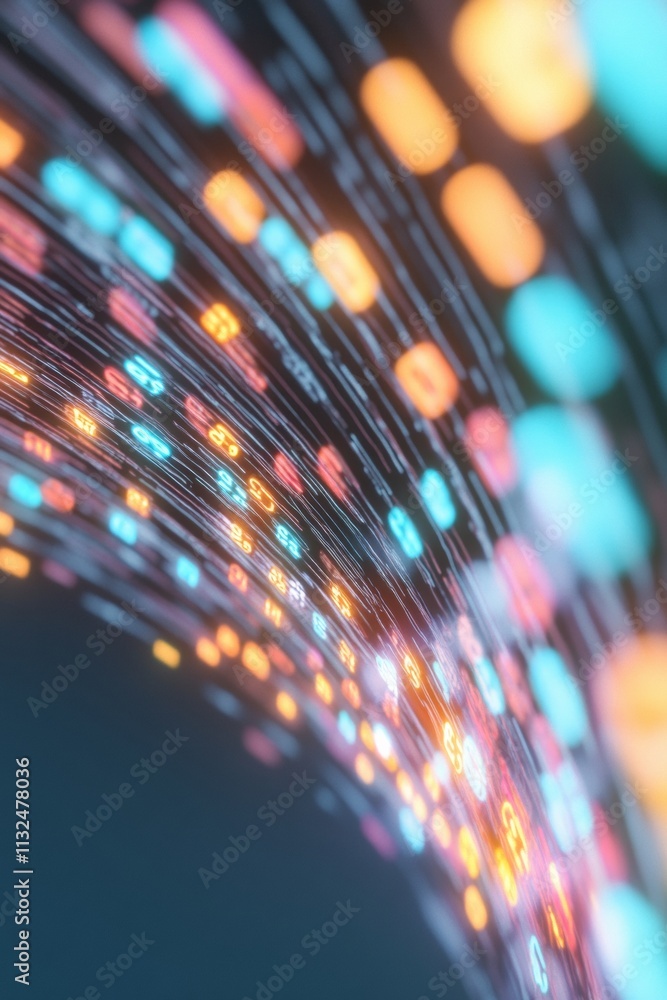 Poster vibrant cryptocurrency data streams on a modern trading floor