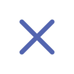 Obraz premium A digitally rendered image showing a simple blue X shaped graphic on a grey background.