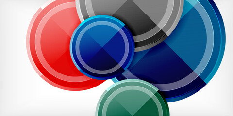 Obraz premium Abstract background - multicolored circles, trendy minimal geometric design, vector illustration