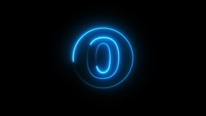 Blue Neon Countdown Timer Illustration.