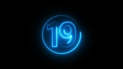 Blue Neon Countdown Timer Illustration.