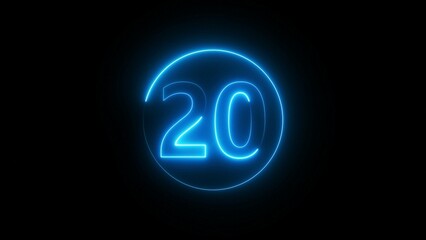 Blue Neon Countdown Timer Illustration.