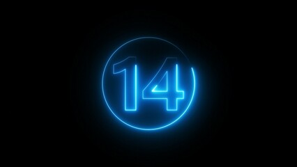 Blue Neon Countdown Timer Illustration.