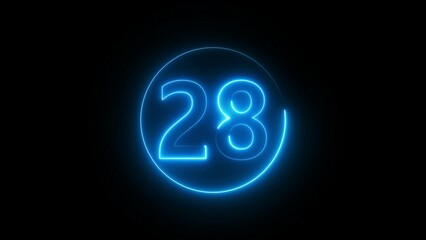 Blue Neon Countdown Timer Illustration.