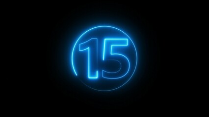 Blue Neon Countdown Timer Illustration.