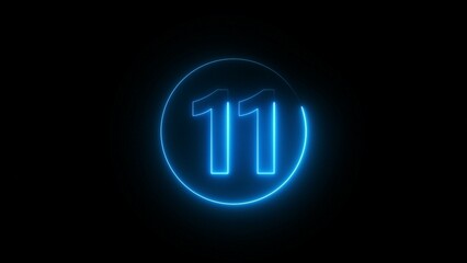 Blue Neon Countdown Timer Illustration.
