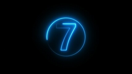 Blue Neon Countdown Timer Illustration.