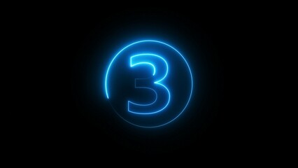 Blue Neon Countdown Timer Illustration.