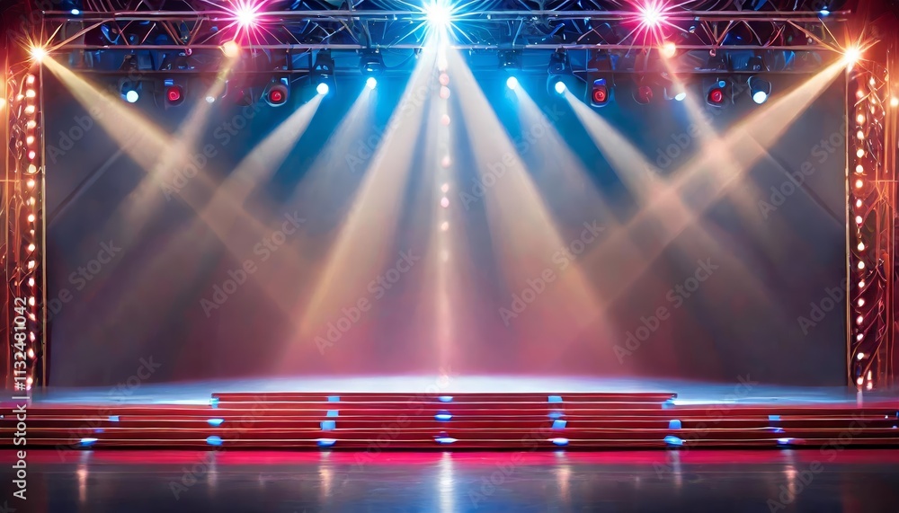 Poster a dramatic theater stage light background featuring a spotlight illuminating the stage for an enchan